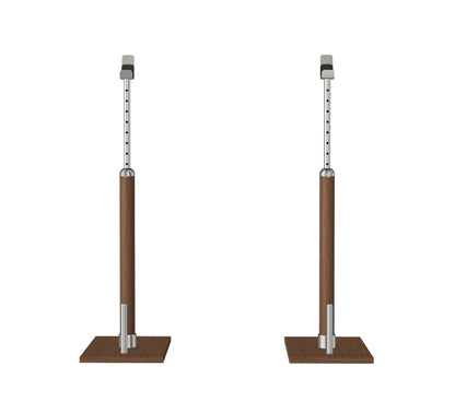 Luxury gym equipment, premium bench press rack made with stainless steel and natural walnut wood. PENT. BYSTRA - Luxury Bench Press Set