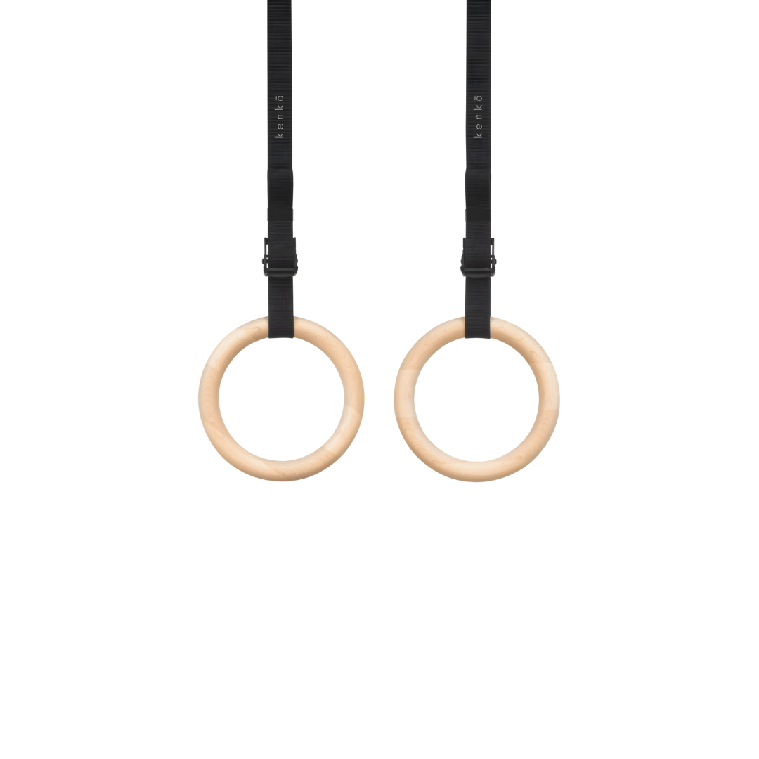 Maple wood finish kenko gym ring featuring a light, smooth grain pattern.