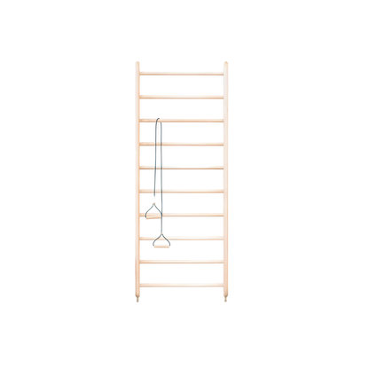 Kenko Wall Bar in maple wood with ten rungs, front view.