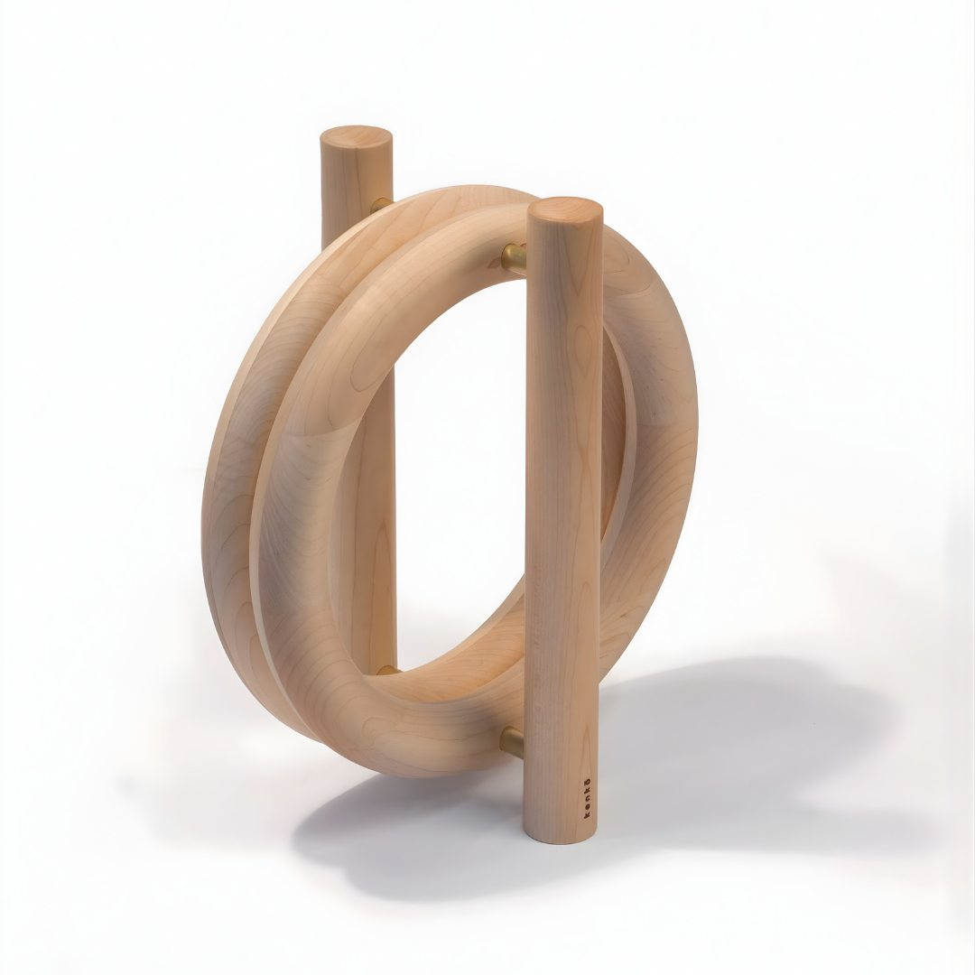 Kenko Push-Up Bars Maple set, side view on minimal background