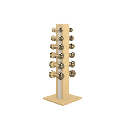 PENT. COLMIA Set - In Gold - Dumbbells on a Vertical Wooden Stand