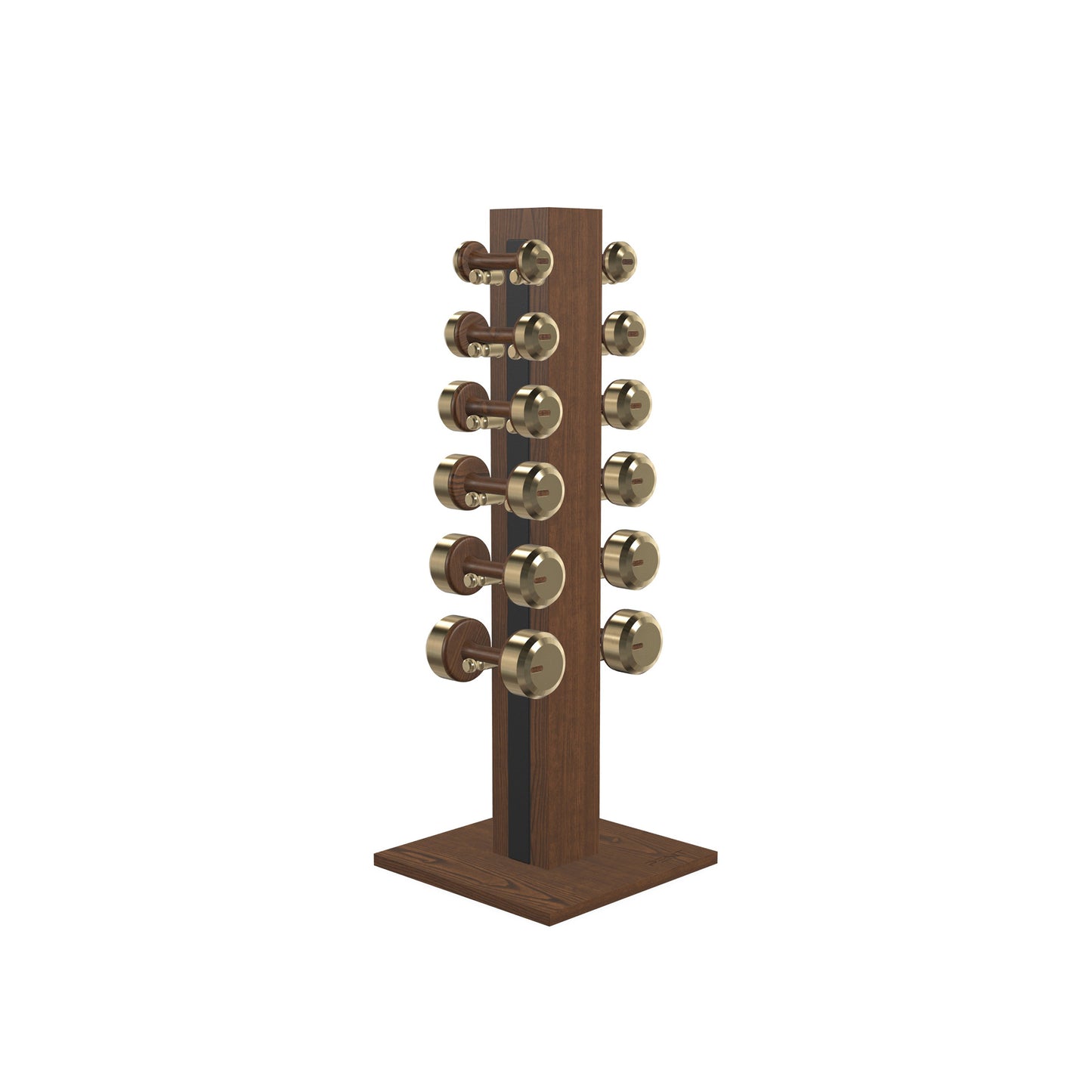 PENT. COLMIA Set - In Gold - Dumbbells on a Vertical Wooden Stand