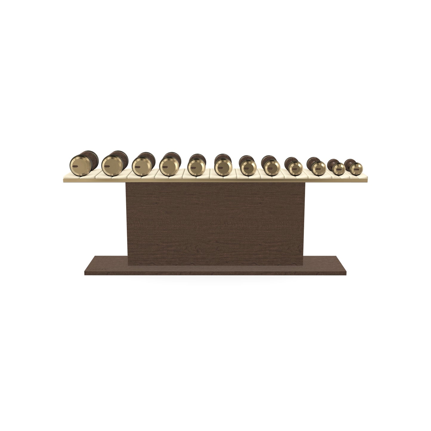 PENT. COLMIA Set - In Gold  - Dumbbells on a Horizontal Wooden Stand