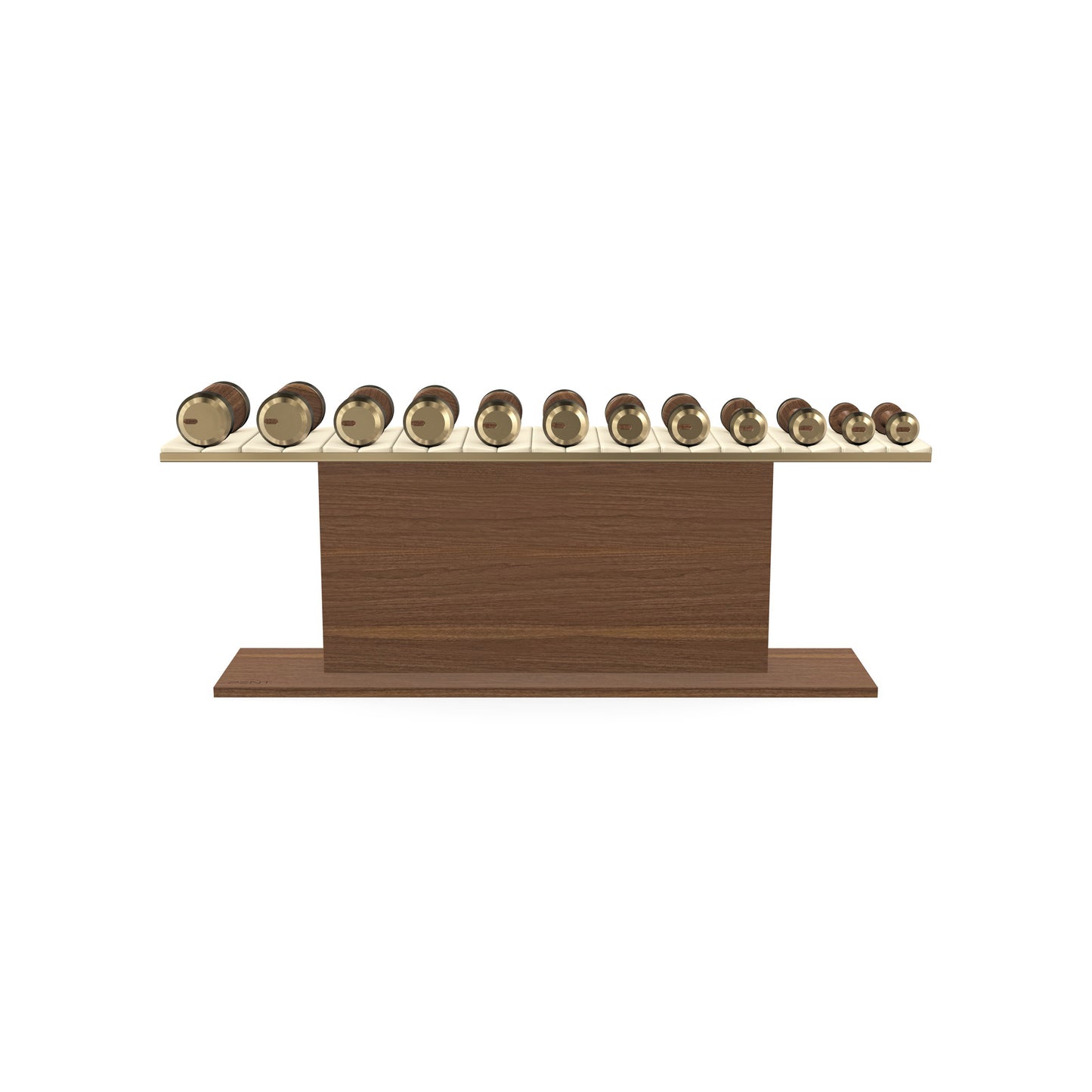 PENT. COLMIA Set - In Gold  - Dumbbells on a Horizontal Wooden Stand