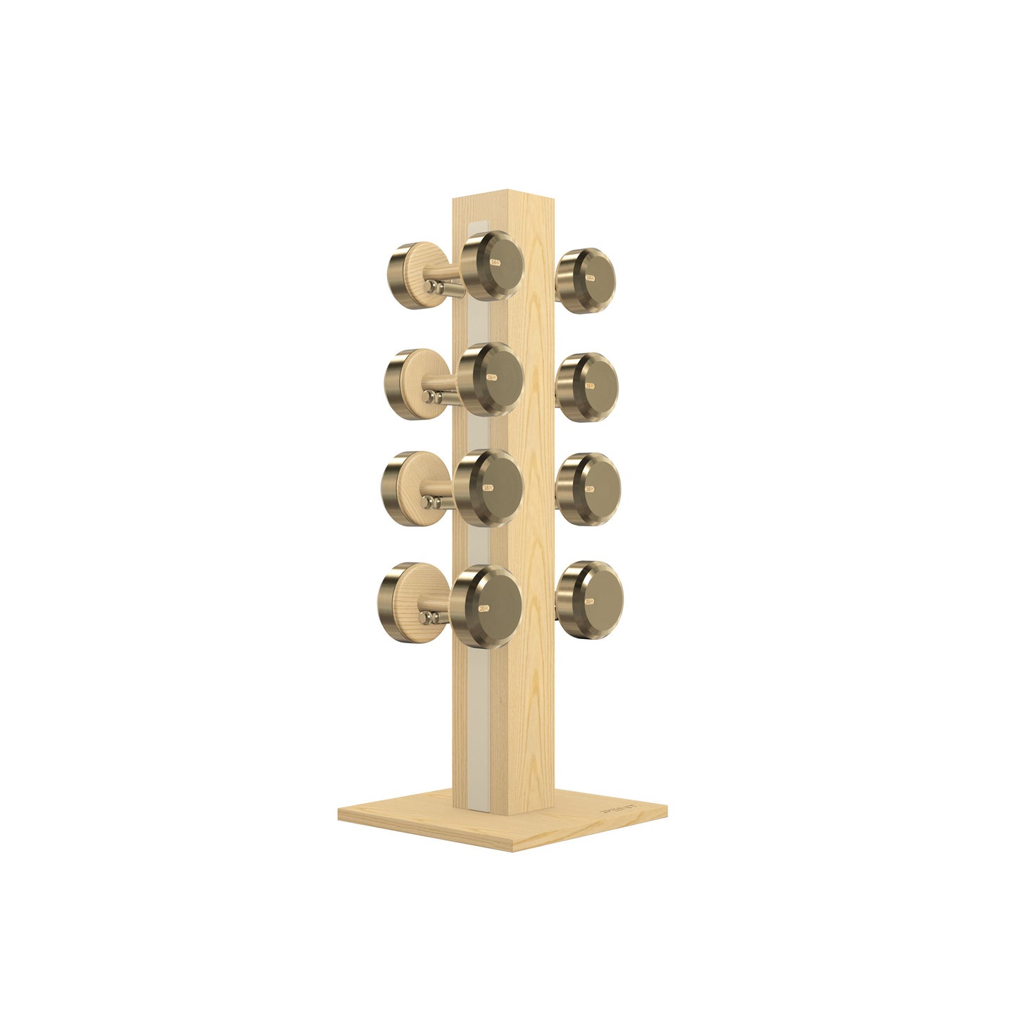 PENT. COLMIA Set - In Gold - Dumbbells on a Vertical Wooden Stand