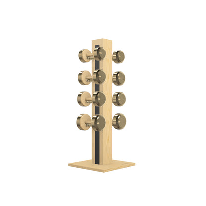 PENT. COLMIA Set - In Gold - Dumbbells on a Vertical Wooden Stand