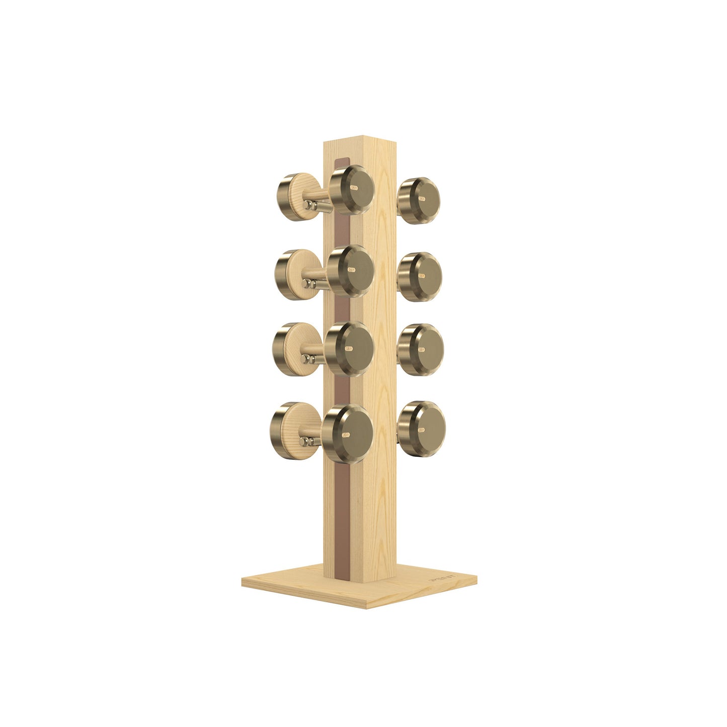 PENT. COLMIA Set - In Gold - Dumbbells on a Vertical Wooden Stand