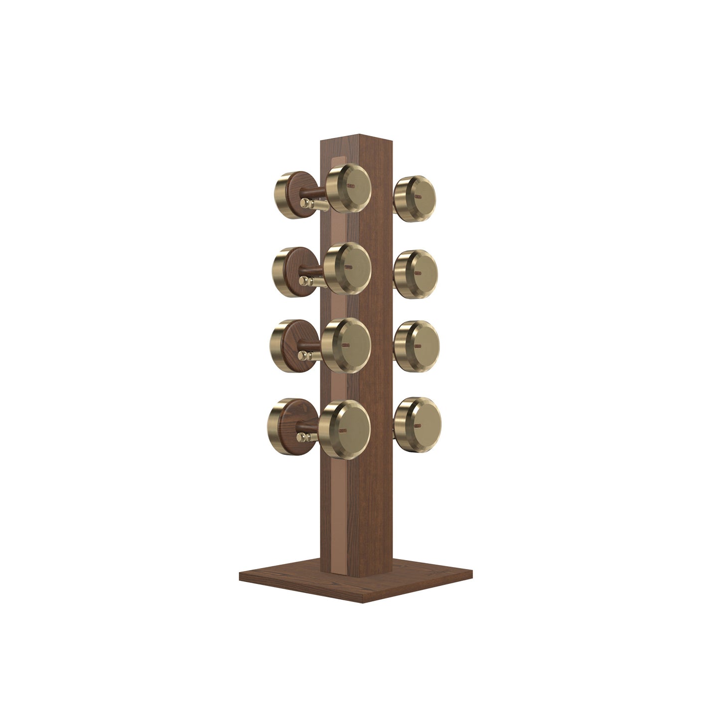 PENT. COLMIA Set - In Gold - Dumbbells on a Vertical Wooden Stand