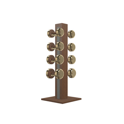 PENT. COLMIA Set - In Gold - Dumbbells on a Vertical Wooden Stand