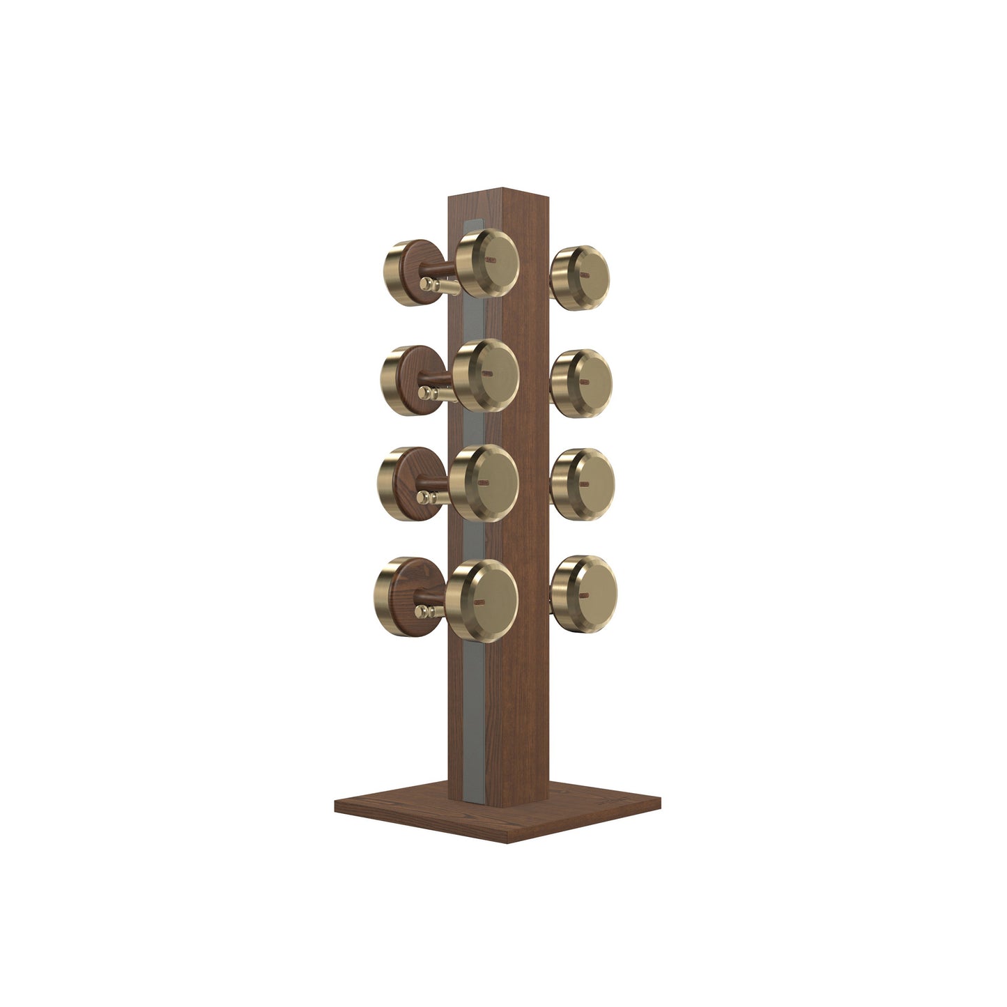 PENT. COLMIA Set - In Gold - Dumbbells on a Vertical Wooden Stand
