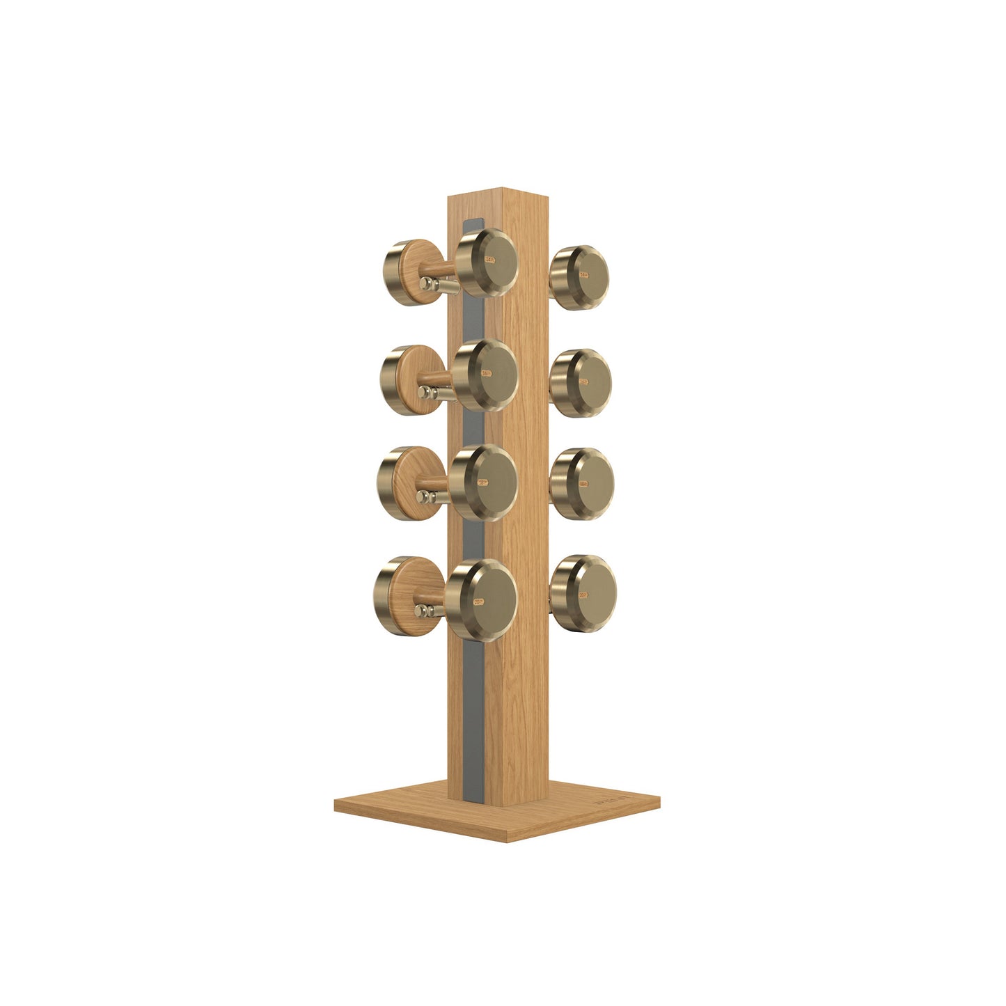 PENT. COLMIA Set - In Gold - Dumbbells on a Vertical Wooden Stand
