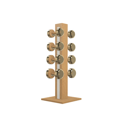 PENT. COLMIA Set - In Gold - Dumbbells on a Vertical Wooden Stand