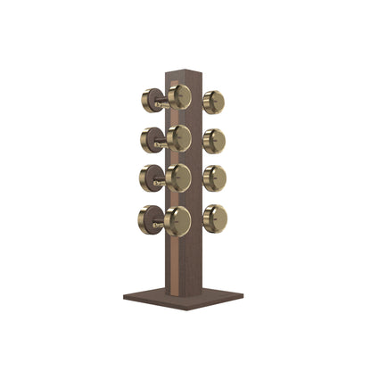 PENT. COLMIA Set - In Gold - Dumbbells on a Vertical Wooden Stand