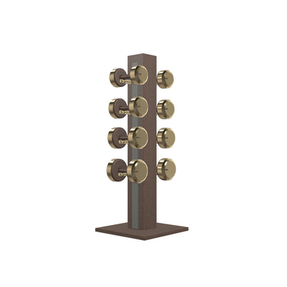 PENT. COLMIA Set - In Gold - Dumbbells on a Vertical Wooden Stand