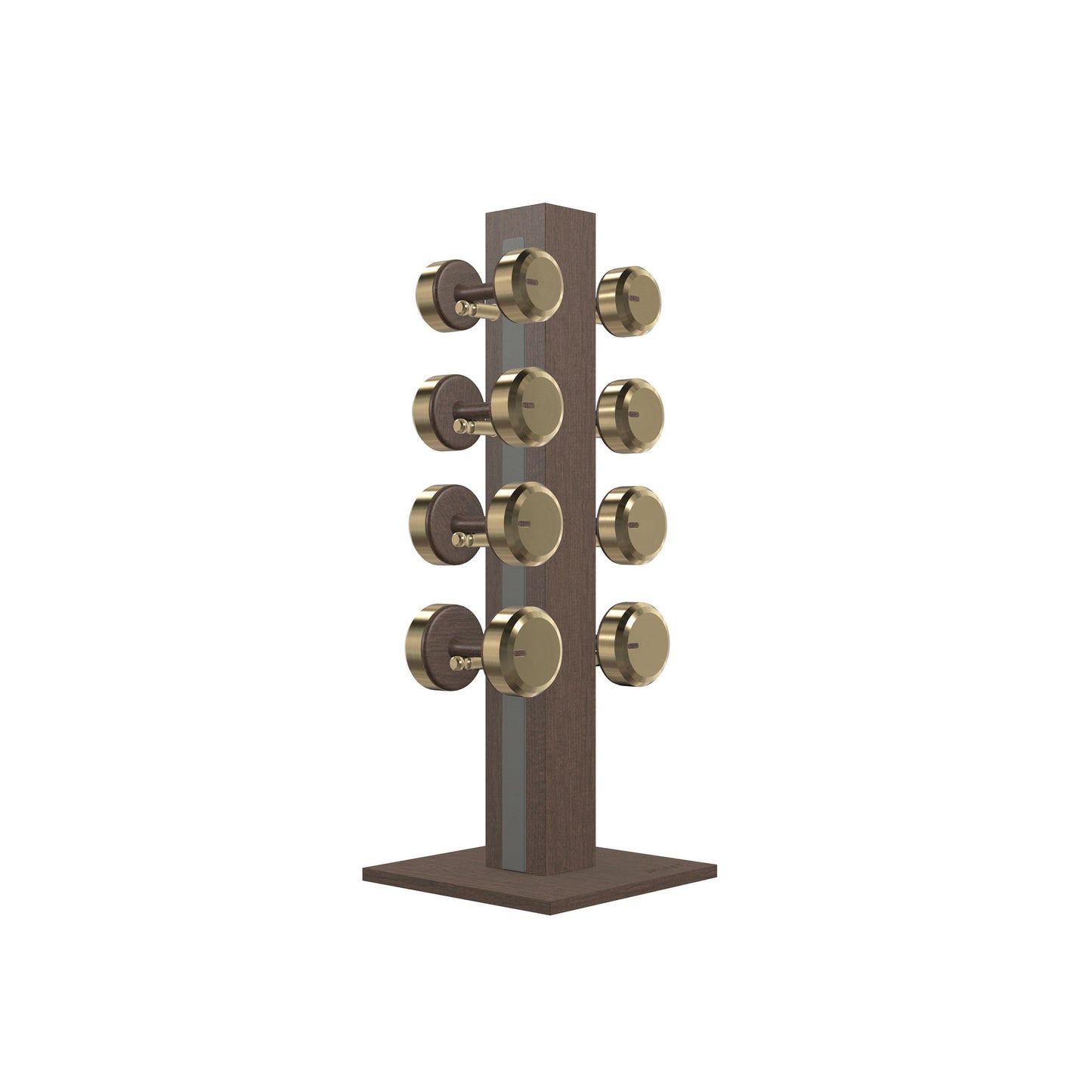 PENT. COLMIA Set - In Gold - Dumbbells on a Vertical Wooden Stand
