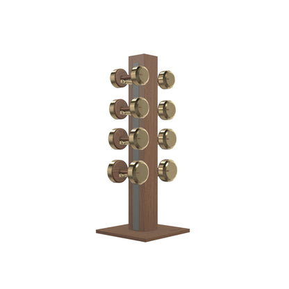 PENT. COLMIA Set - In Gold - Dumbbells on a Vertical Wooden Stand