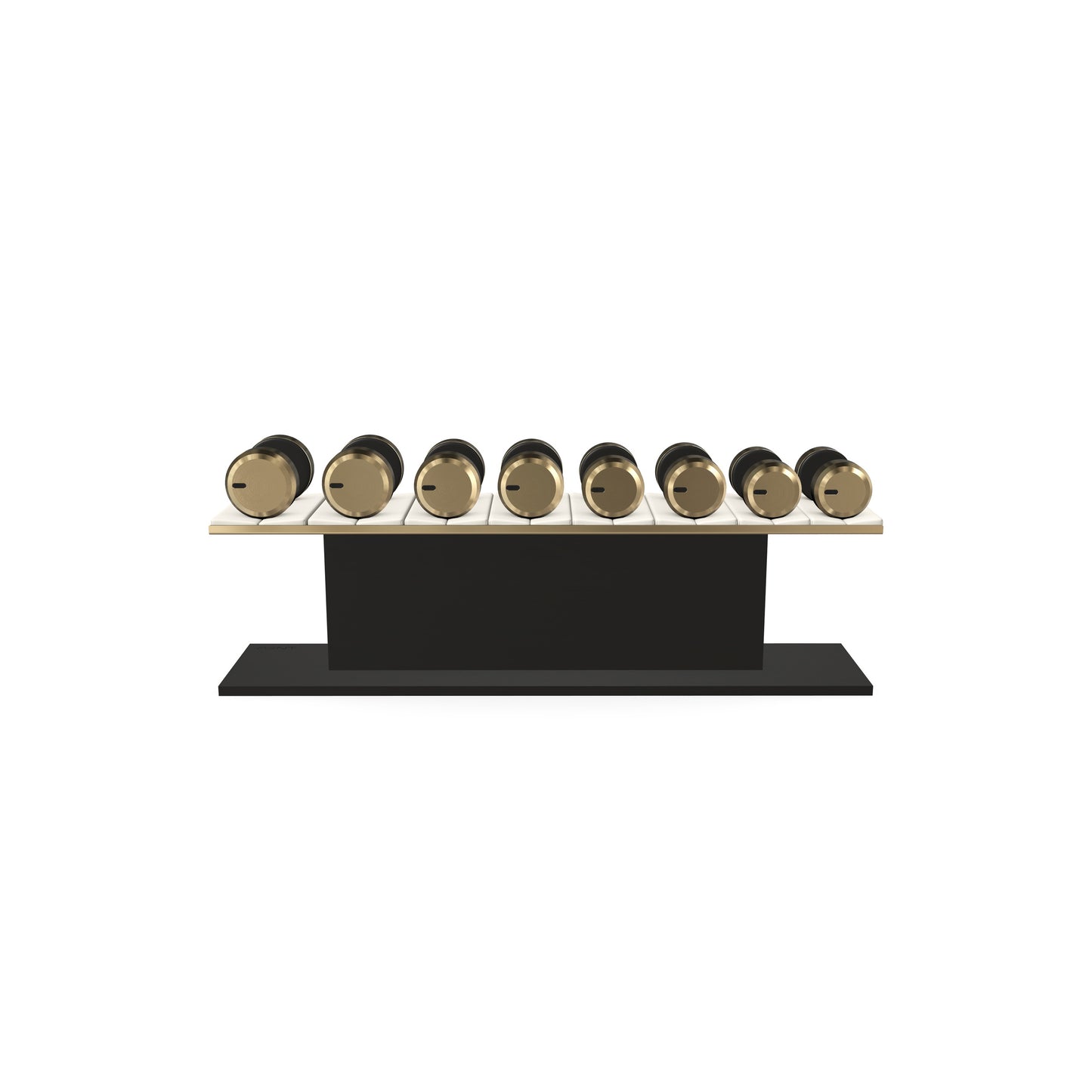 PENT. COLMIA Set - In Gold  - Dumbbells on a Horizontal Wooden Stand