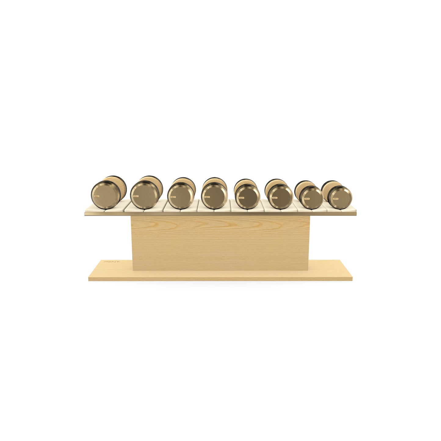 PENT. COLMIA Set - In Gold  - Dumbbells on a Horizontal Wooden Stand