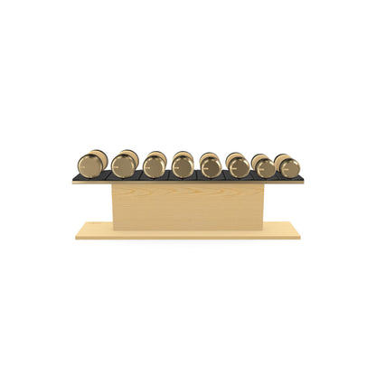 PENT. COLMIA Set - In Gold  - Dumbbells on a Horizontal Wooden Stand