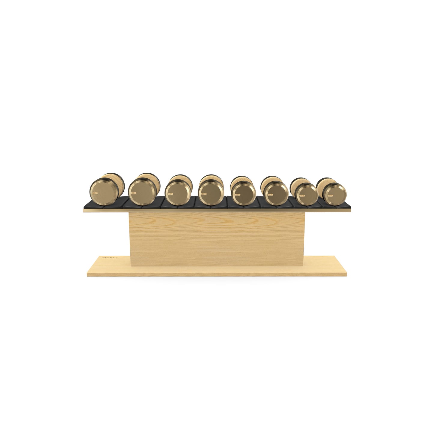 PENT. COLMIA Set - In Gold  - Dumbbells on a Horizontal Wooden Stand