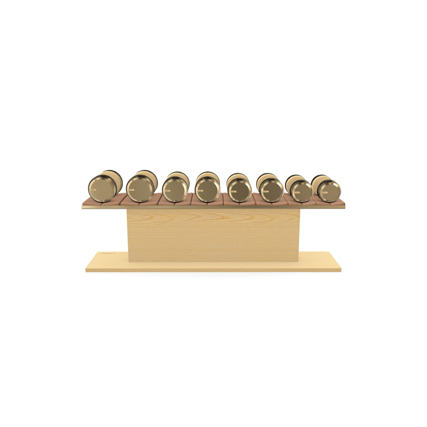 PENT. COLMIA Set - In Gold  - Dumbbells on a Horizontal Wooden Stand