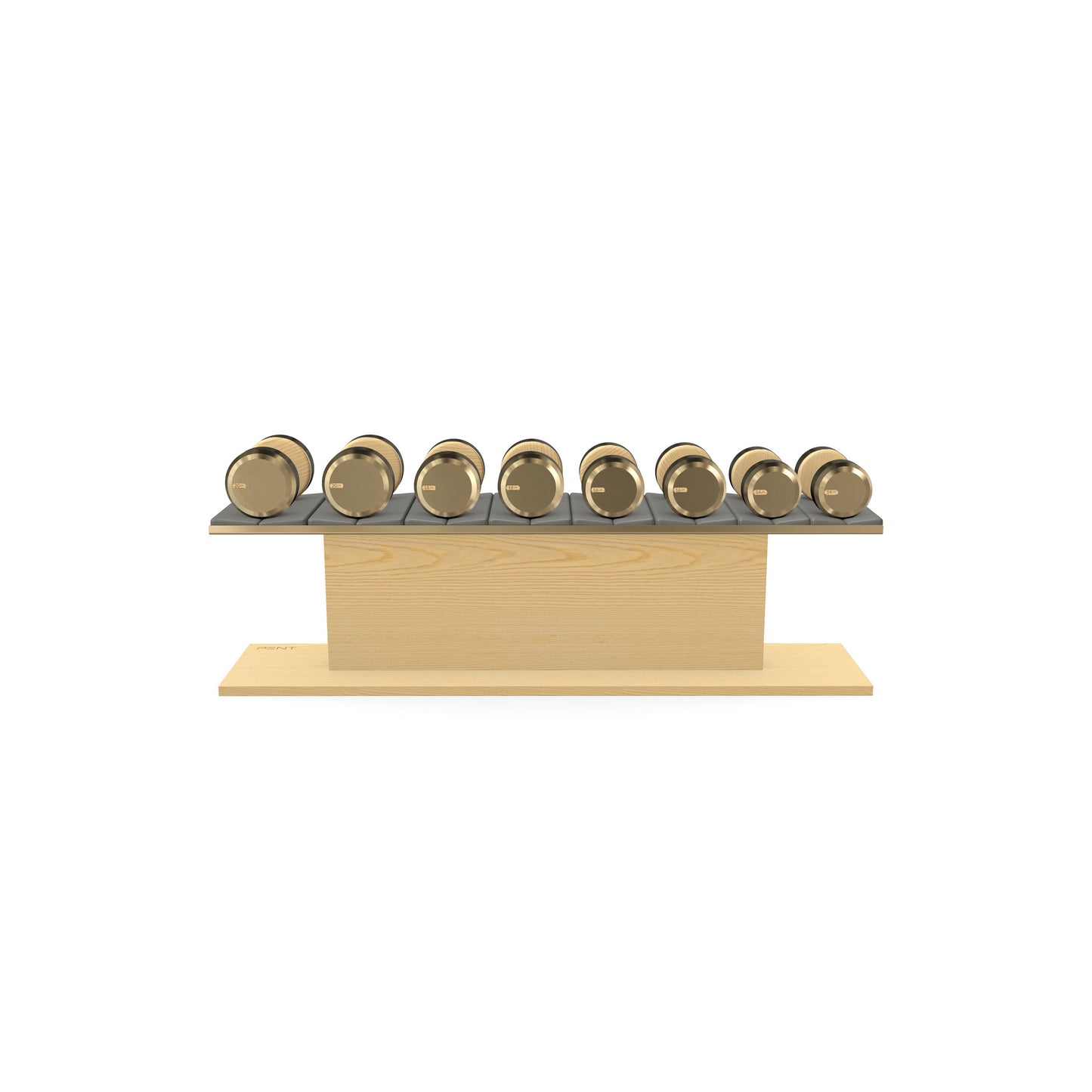 PENT. COLMIA Set - In Gold  - Dumbbells on a Horizontal Wooden Stand
