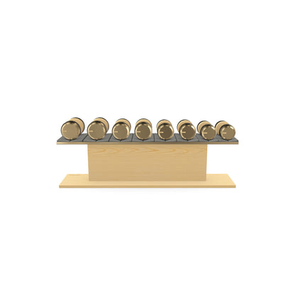PENT. COLMIA Set - In Gold  - Dumbbells on a Horizontal Wooden Stand