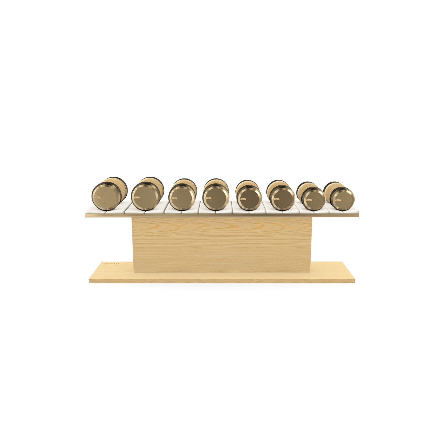 PENT. COLMIA Set - In Gold  - Dumbbells on a Horizontal Wooden Stand