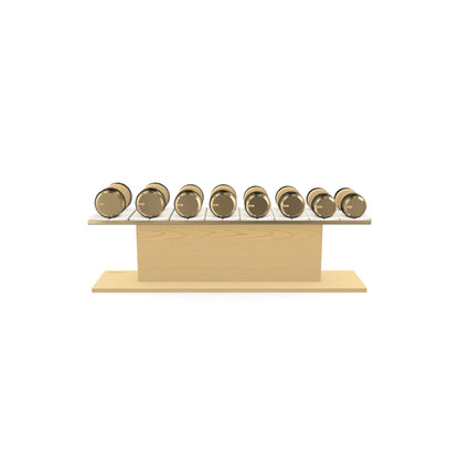 PENT. COLMIA Set - In Gold  - Dumbbells on a Horizontal Wooden Stand