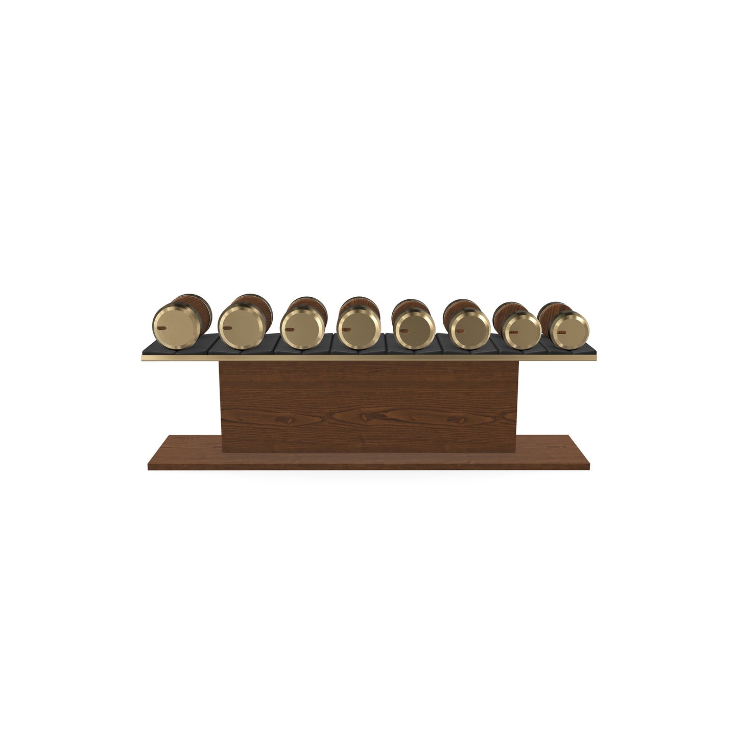 PENT. COLMIA Set - In Gold  - Dumbbells on a Horizontal Wooden Stand