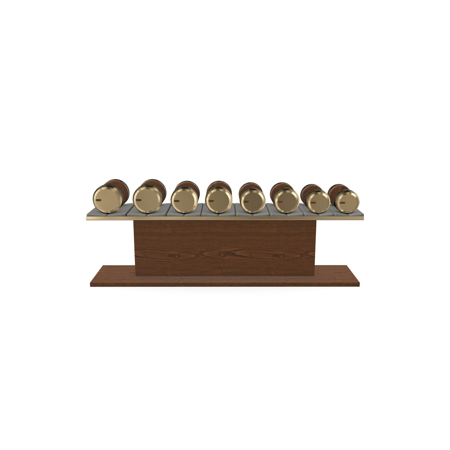 PENT. COLMIA Set - In Gold  - Dumbbells on a Horizontal Wooden Stand