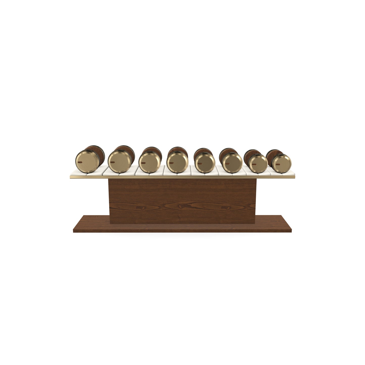 PENT. COLMIA Set - In Gold  - Dumbbells on a Horizontal Wooden Stand