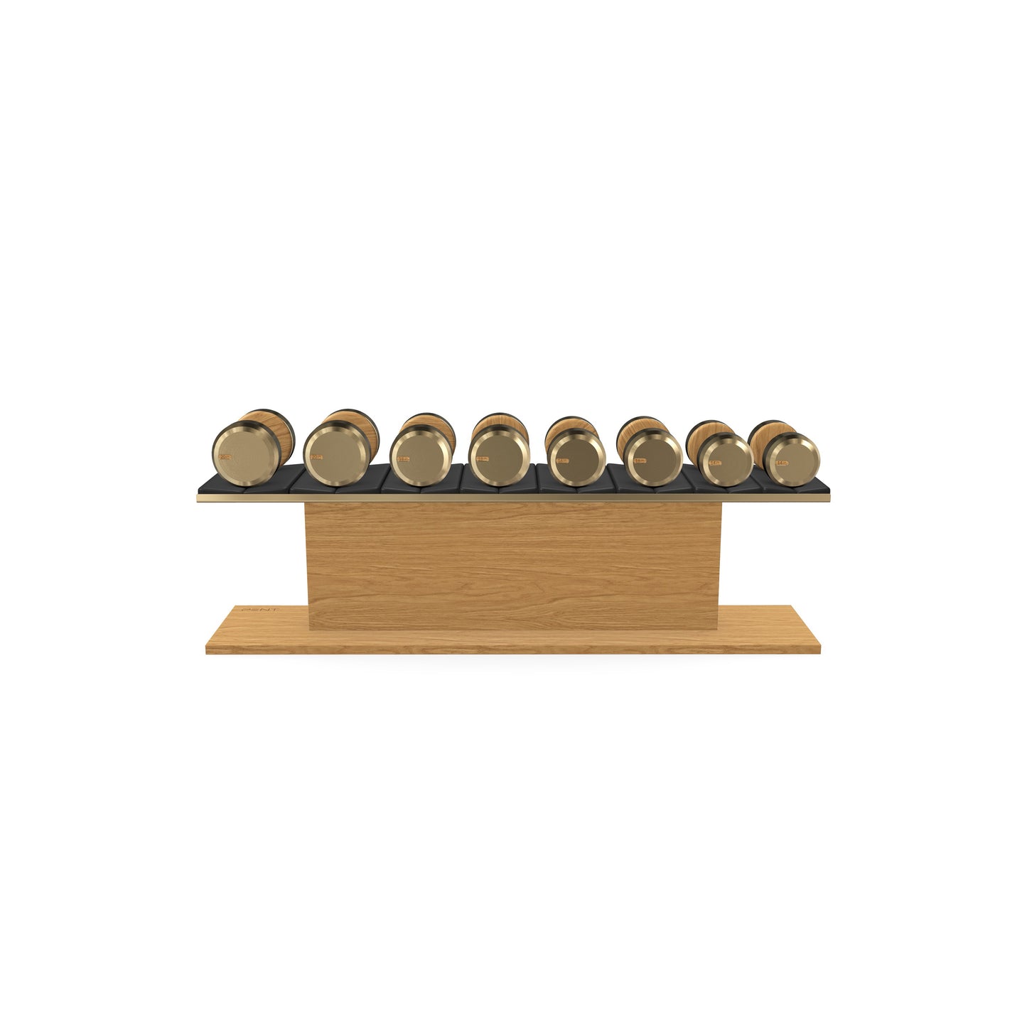 PENT. COLMIA Set - In Gold  - Dumbbells on a Horizontal Wooden Stand