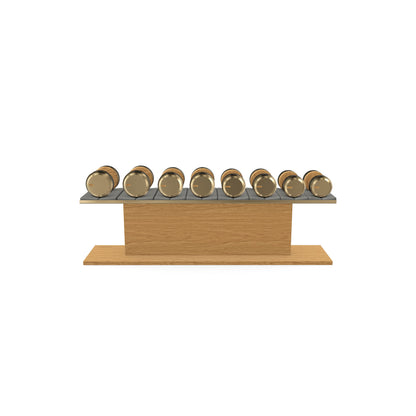 PENT. COLMIA Set - In Gold  - Dumbbells on a Horizontal Wooden Stand