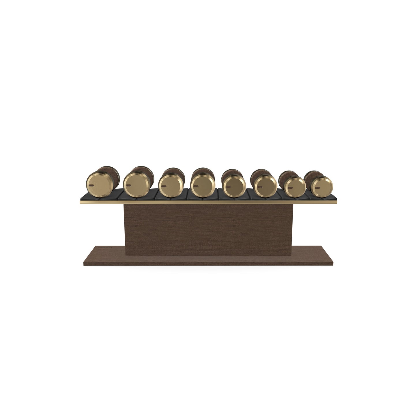 PENT. COLMIA Set - In Gold  - Dumbbells on a Horizontal Wooden Stand