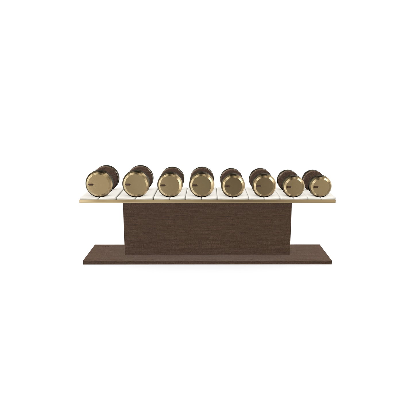 PENT. COLMIA Set - In Gold  - Dumbbells on a Horizontal Wooden Stand