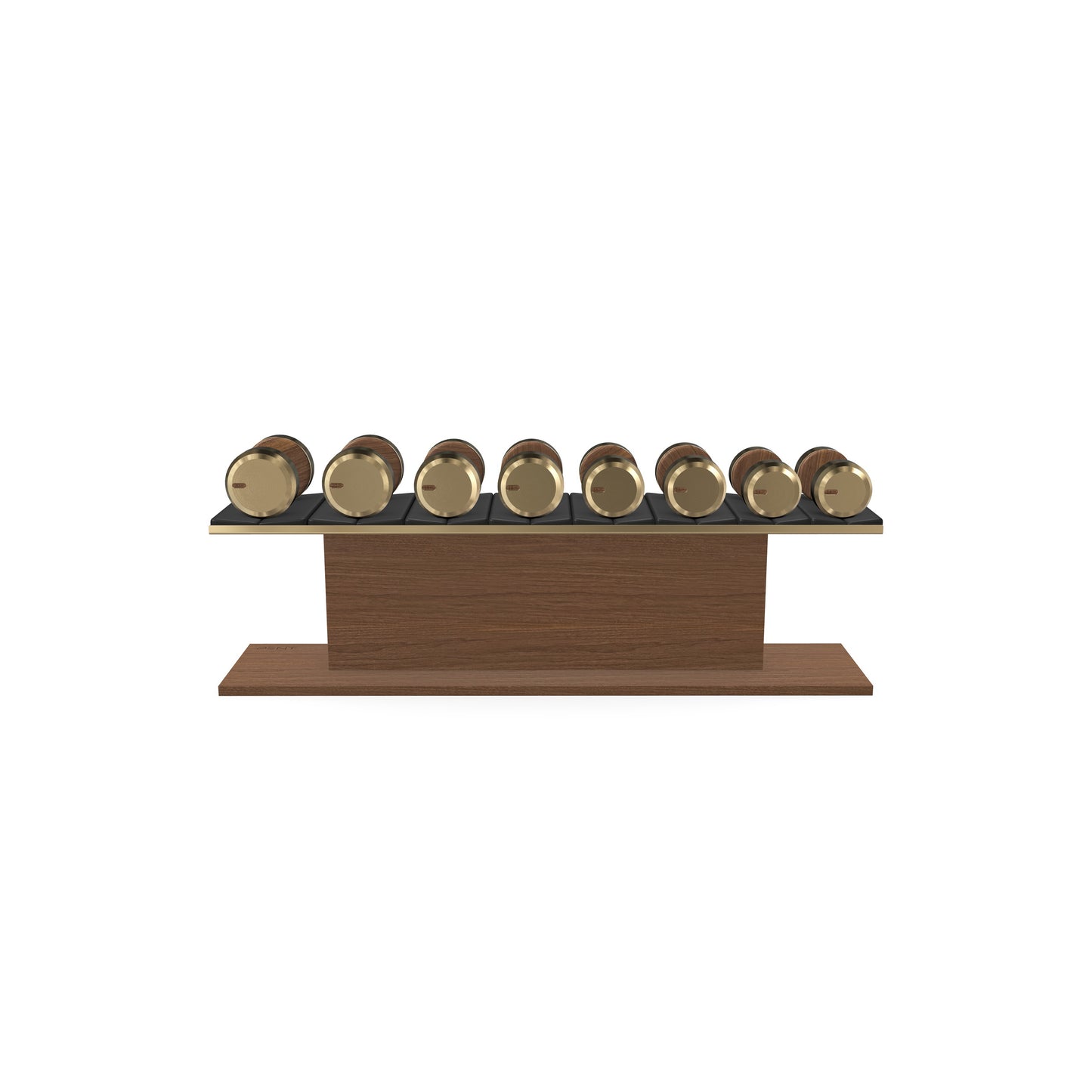 PENT. COLMIA Set - In Gold  - Dumbbells on a Horizontal Wooden Stand