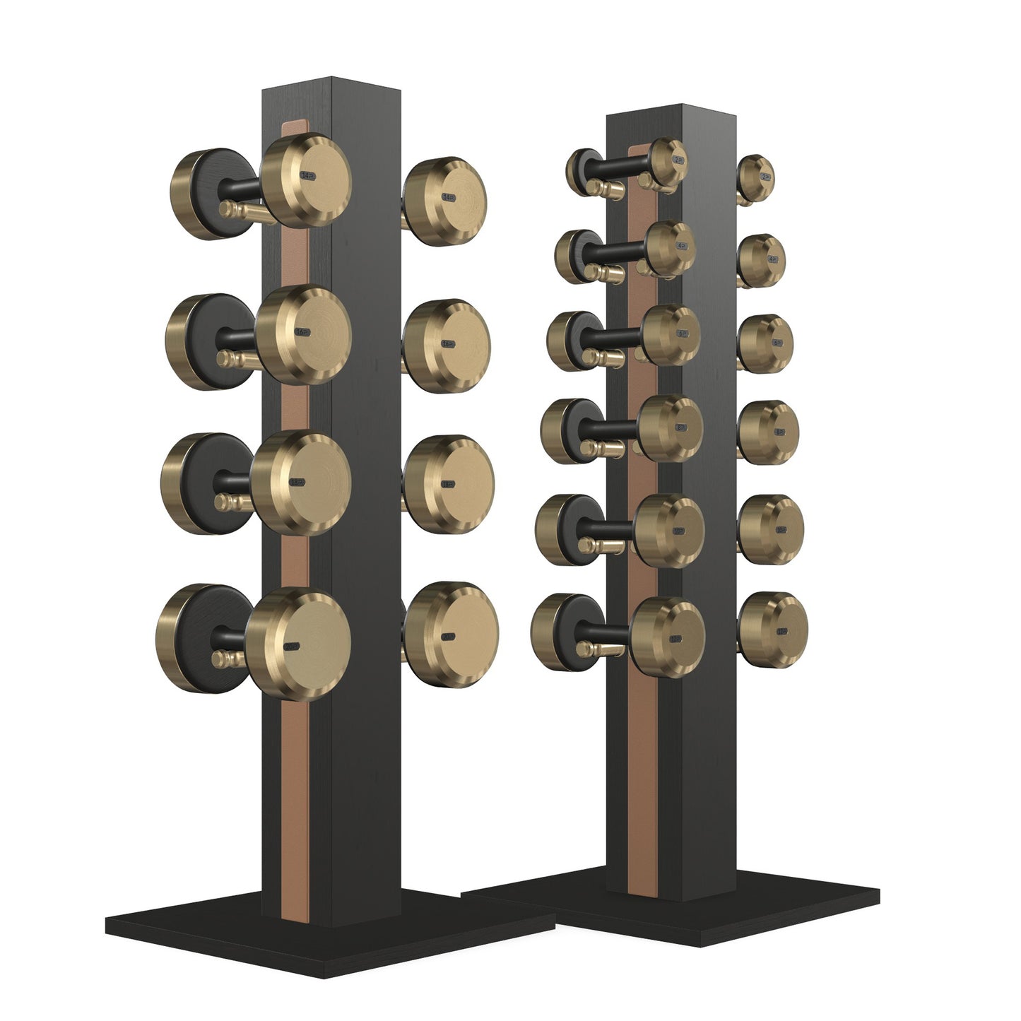PENT. COLMIA Set - In Gold - Dumbbells on a Vertical Wooden Stand