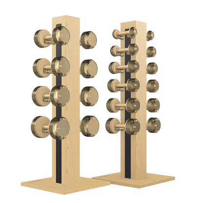 PENT. COLMIA Set - In Gold - Dumbbells on a Vertical Wooden Stand