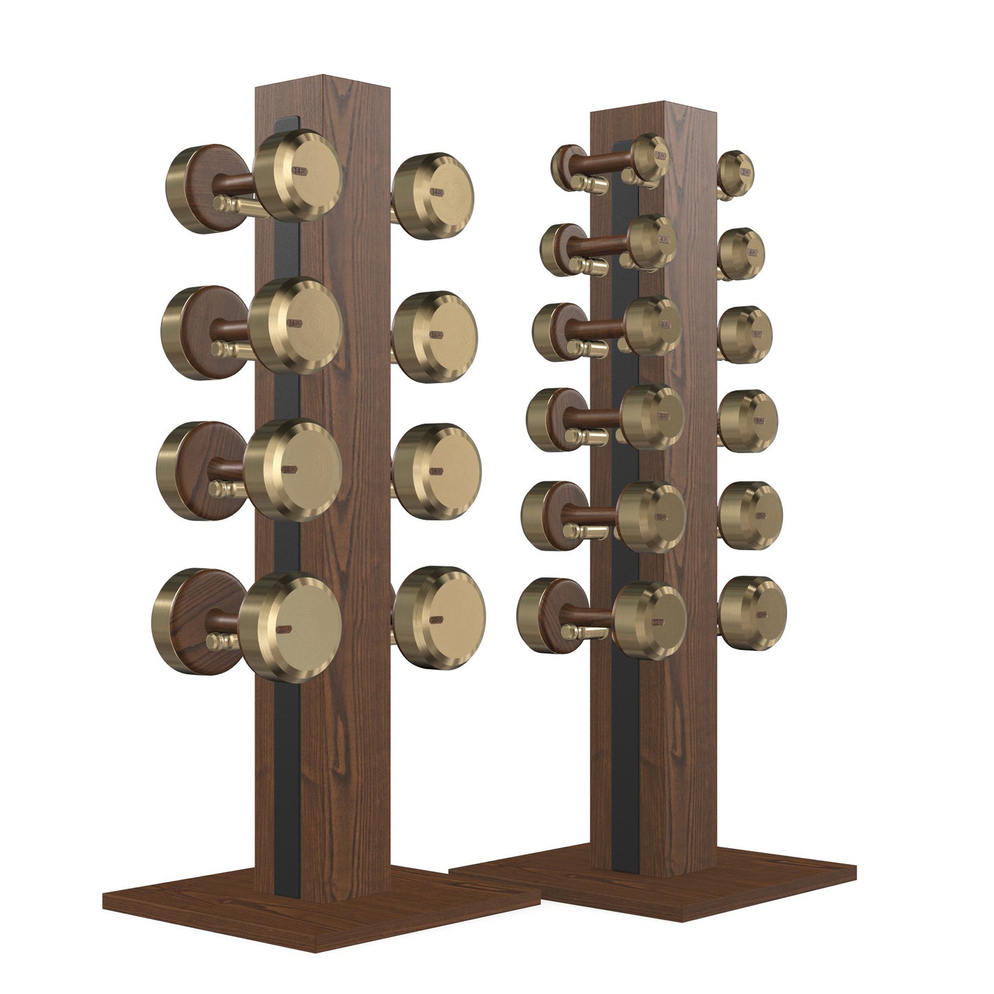 PENT. COLMIA Set - In Gold - Dumbbells on a Vertical Wooden Stand