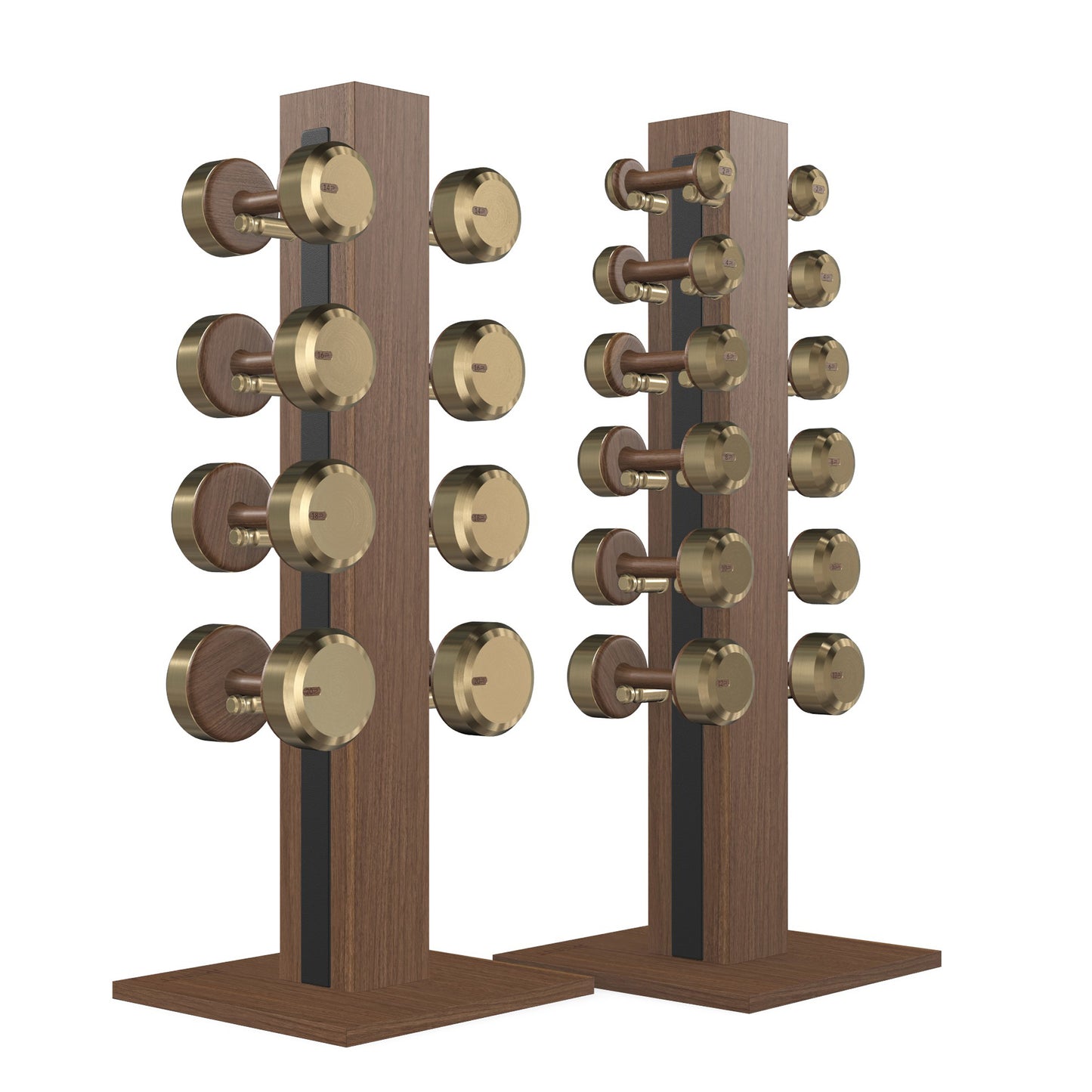 PENT. COLMIA Set - In Gold - Dumbbells on a Vertical Wooden Stand