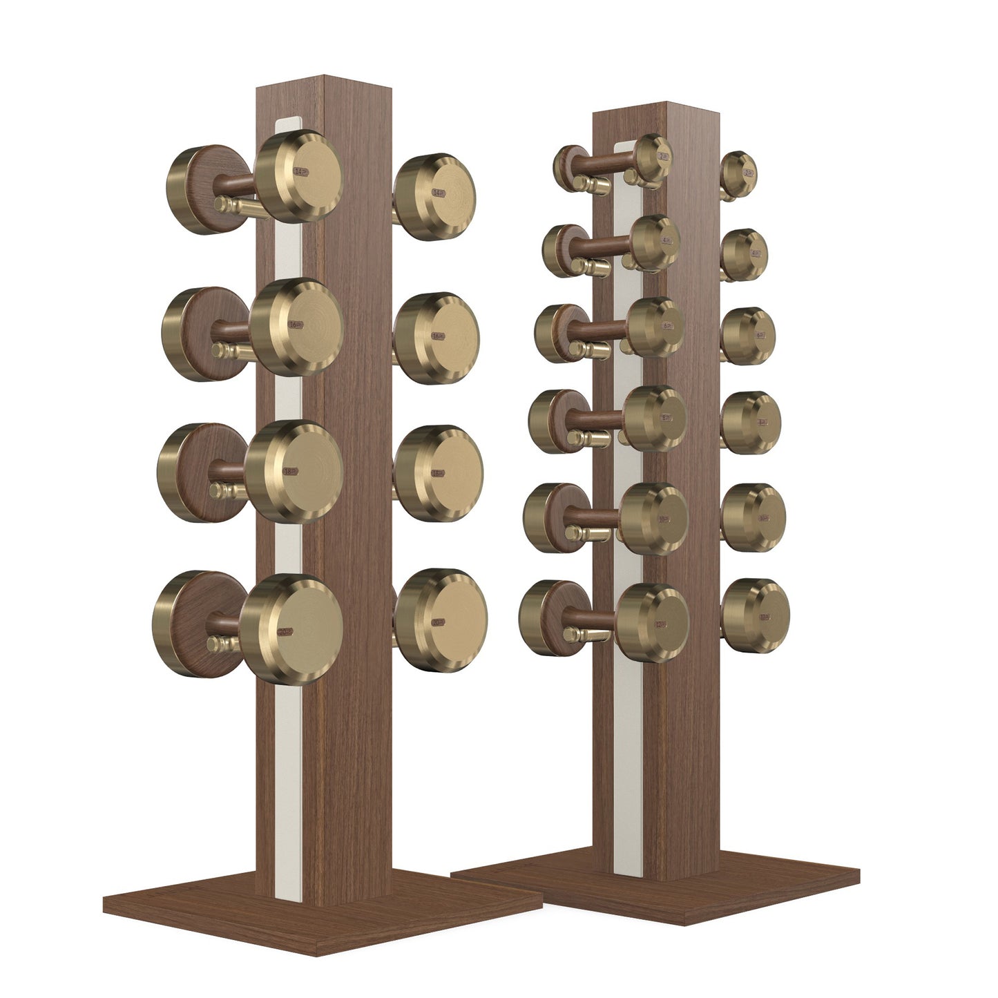 PENT. COLMIA Set - In Gold - Dumbbells on a Vertical Wooden Stand