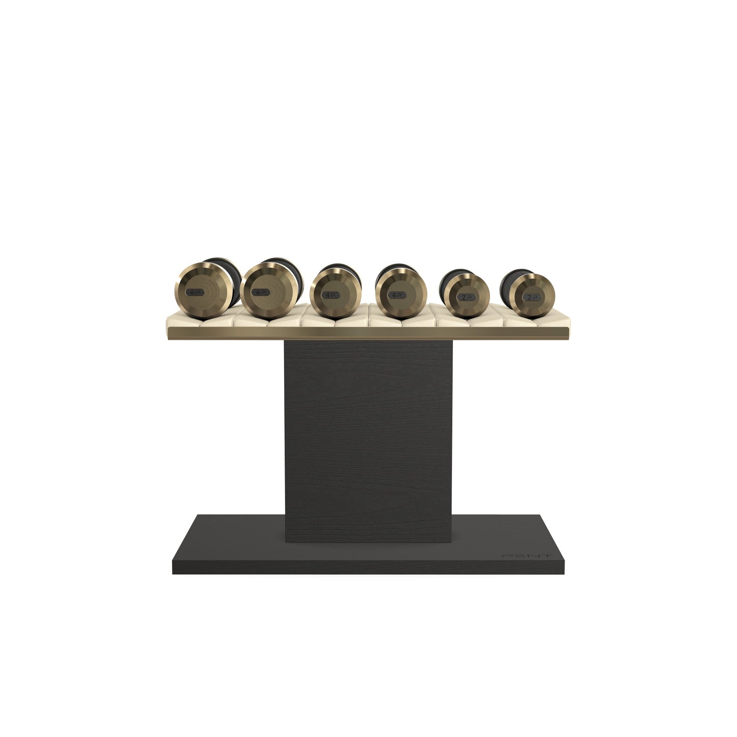 PENT. COLMIA Set - In Gold  - Dumbbells on a Horizontal Wooden Stand