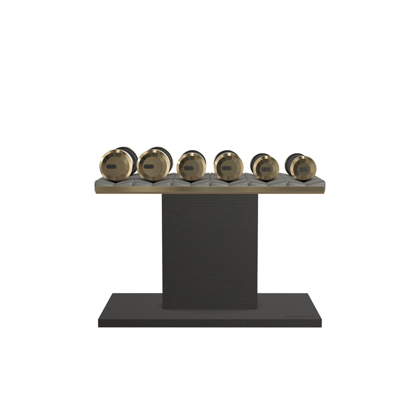 PENT. COLMIA Set - In Gold  - Dumbbells on a Horizontal Wooden Stand