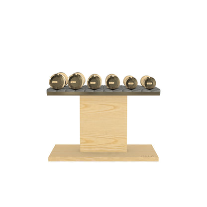 PENT. COLMIA Set - In Gold  - Dumbbells on a Horizontal Wooden Stand
