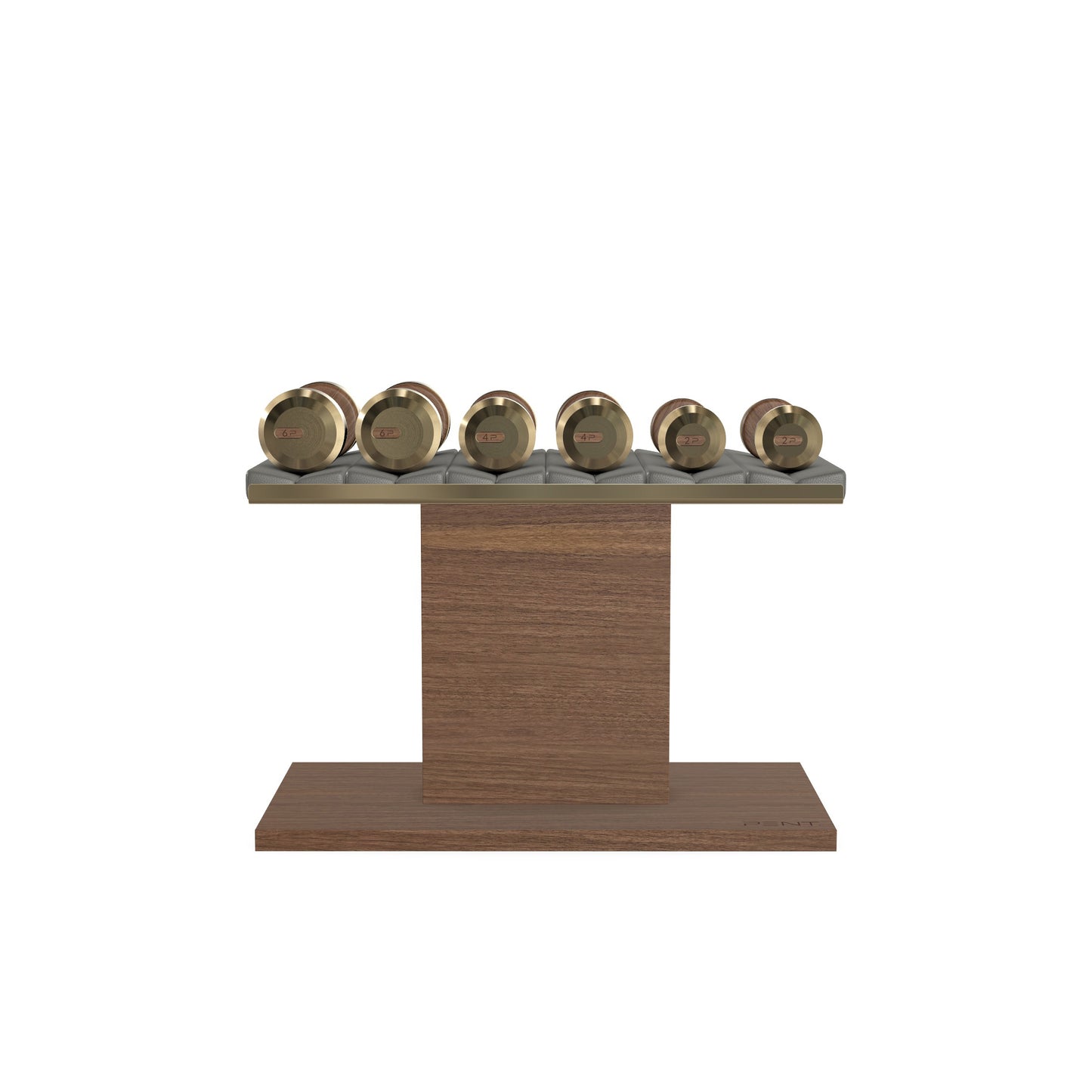 PENT. COLMIA Set - In Gold  - Dumbbells on a Horizontal Wooden Stand