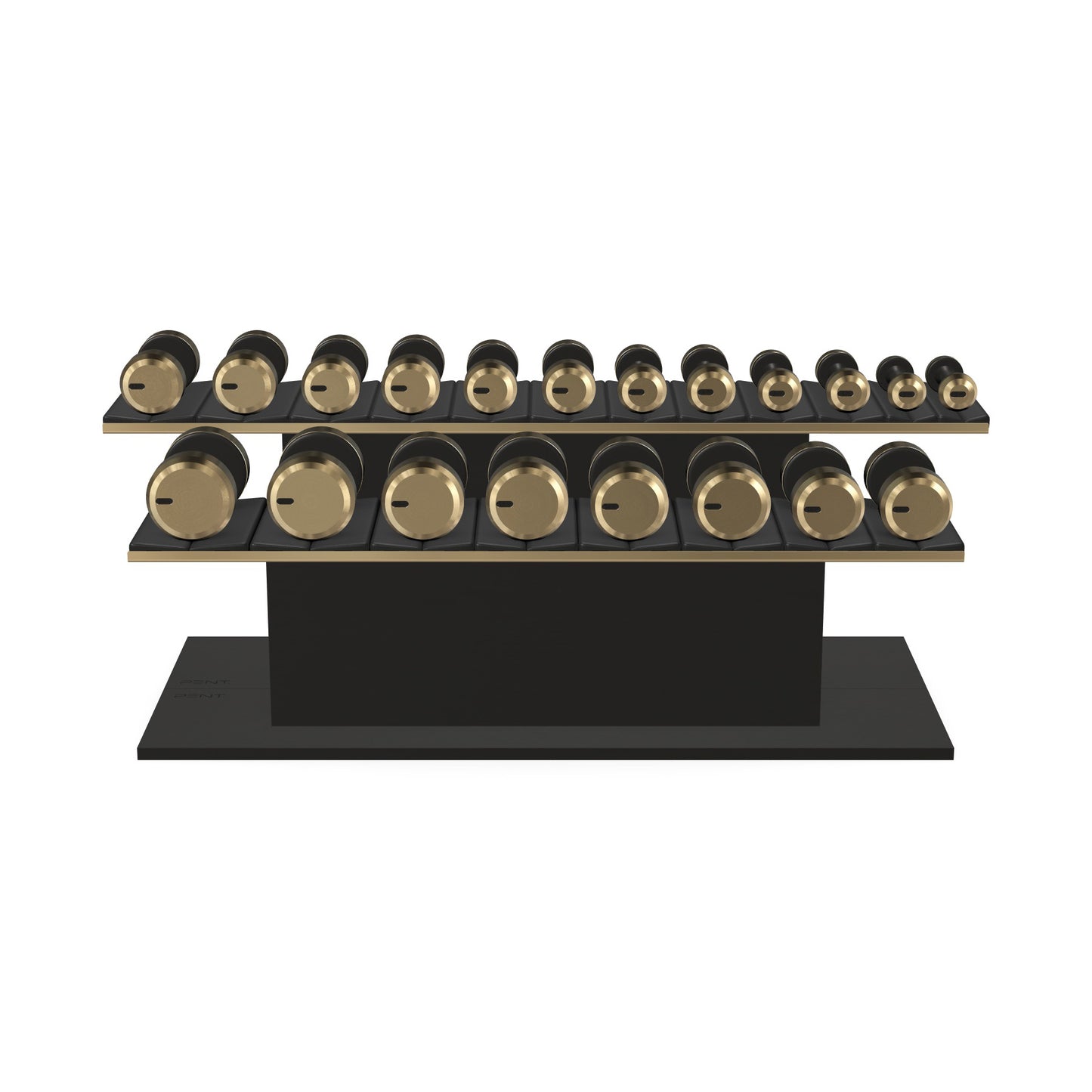 PENT. COLMIA Set - In Gold  - Dumbbells on a Horizontal Wooden Stand