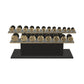 PENT. COLMIA Set - In Gold  - Dumbbells on a Horizontal Wooden Stand