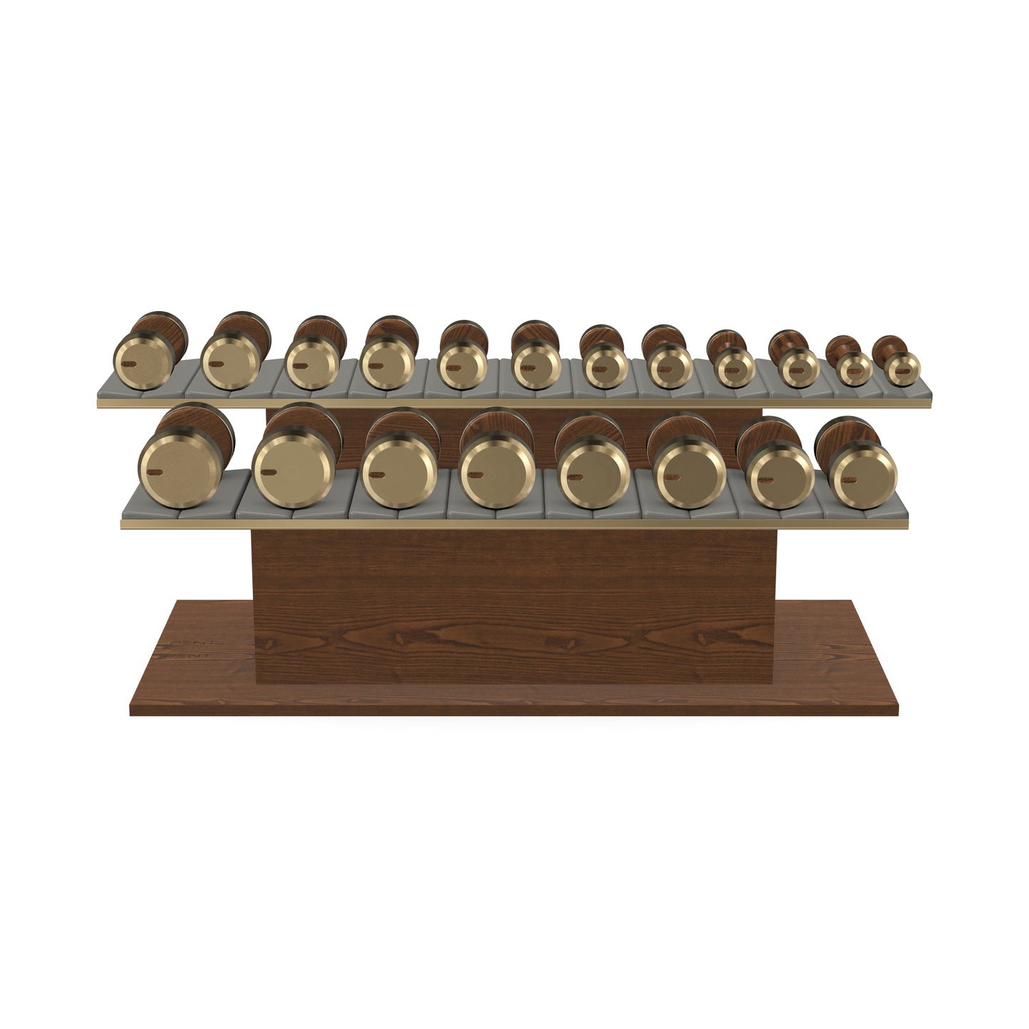 PENT. COLMIA Set - In Gold  - Dumbbells on a Horizontal Wooden Stand