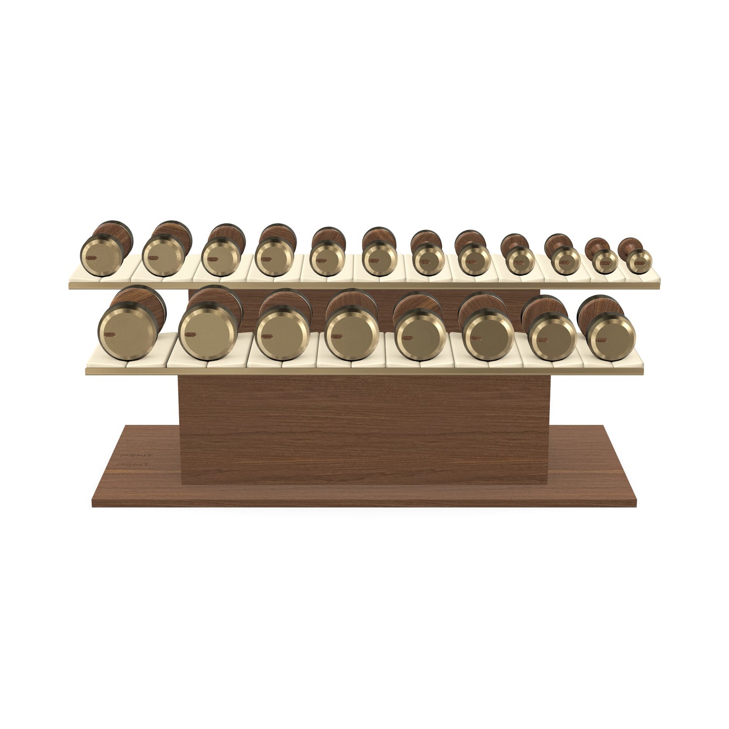 PENT. COLMIA Set - In Gold  - Dumbbells on a Horizontal Wooden Stand